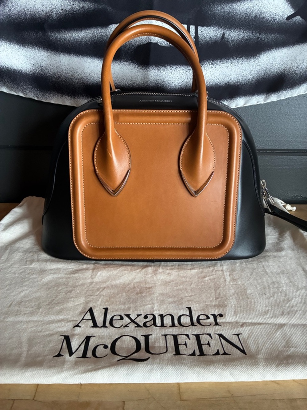 Alexander McQueen Pinter Colorblock Satchel Handbag!